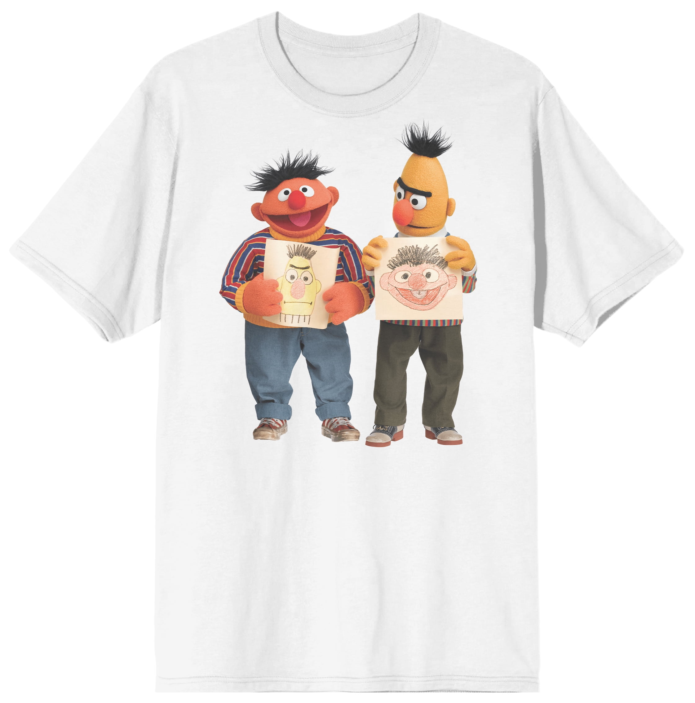 Sesame Street Bert And Ernie Waterprint Crew Neck Short Sleeve