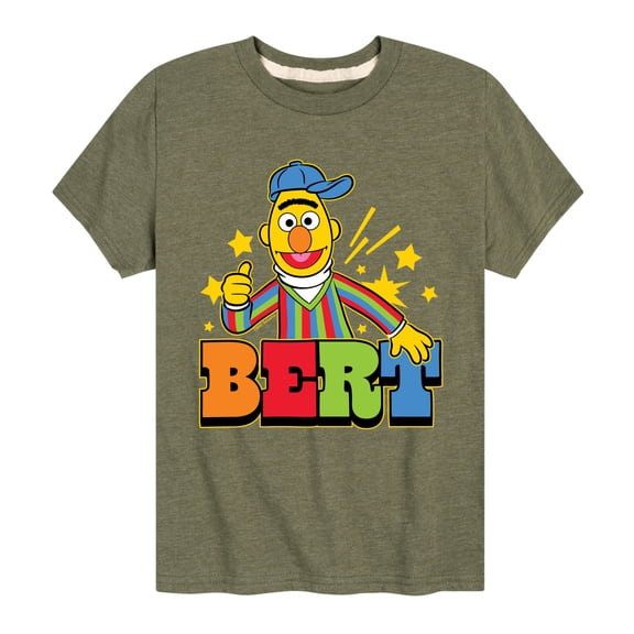 Sesame Street - Bert Backwards Cap - Toddler and Youth Short Sleeve Graphic T-Shirt