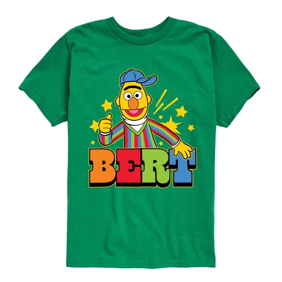 Sesame Street - Bert Backwards Cap - Toddler and Youth Short Sleeve Graphic T-Shirt