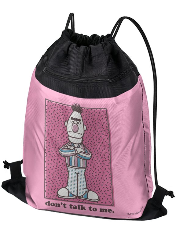 Bert Don'T Talk To Me Drawstring Backpack Sports Bag Sackpack 17" x 13", Perfect for Gym, Yoga or Practice