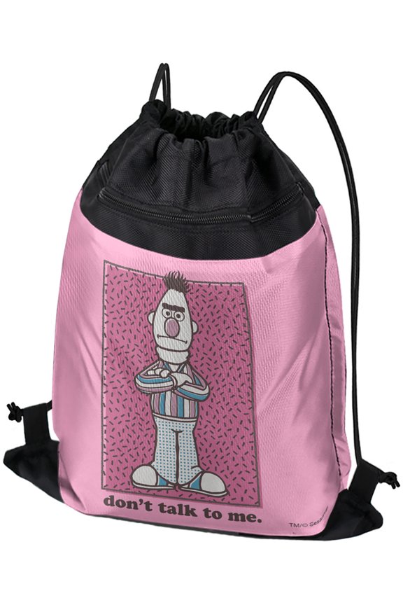 Bert Don'T Talk To Me Drawstring Backpack Sports Bag Sackpack 17" x 13", Perfect for Gym, Yoga or Practice