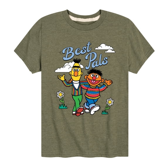 Sesame Street - Bert Ernie Best Pals - Toddler and Youth Short Sleeve Graphic T-Shirt