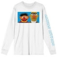 thumbnail image 1 of Sesame Street Bert & Ernie Crew Neck Long Sleeve White Adult Tee-Large, 1 of 5