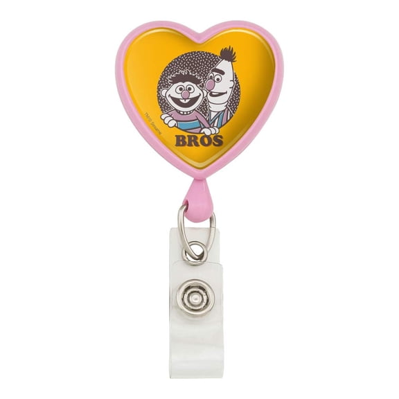Sesame Street Bert and Ernie Bros Heart Lanyard Retractable Reel Badge ID Card Holder