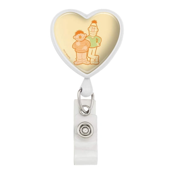Sesame Street Bert and Ernie Distressed Heart Lanyard Retractable Reel Badge ID Card Holder