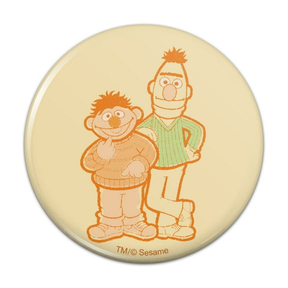Sesame Street Bert and Ernie Distressed Pinback Button Pin