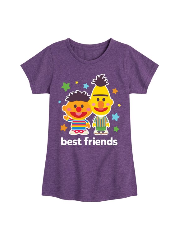 - Best Friends Bert Ernie Girls' Fitted Short Sleeve Graphic T-Shirt