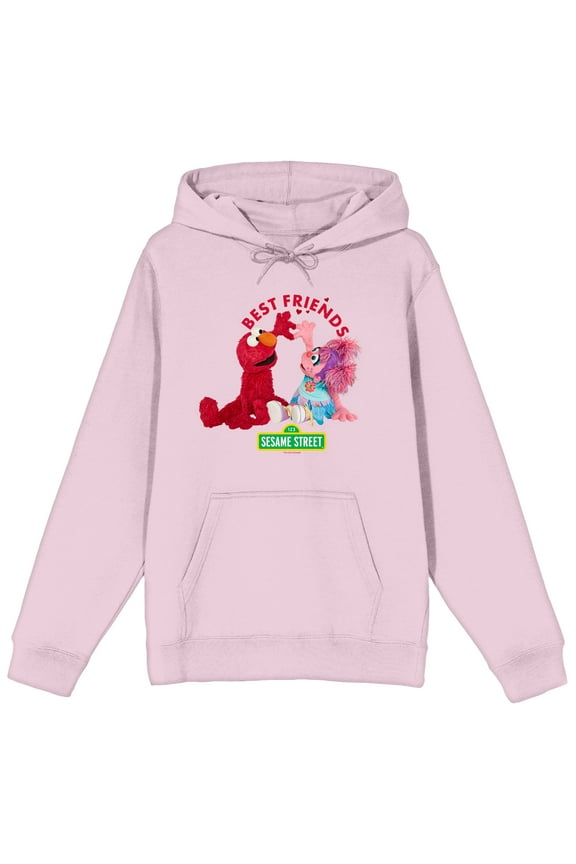 Sesame Street Best Friends Elmo and Abby Cadabby Adult Pink Hoodie-Large