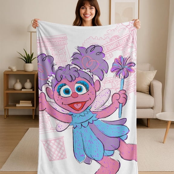 Sesame Street Big Abby On The Street Flannel Blanket