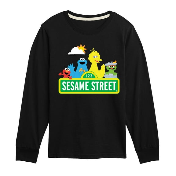 Sesame Street - Big Bird Cookie Monster Elmo Oscar - Toddler and Youth Long Sleeve T-Shirt