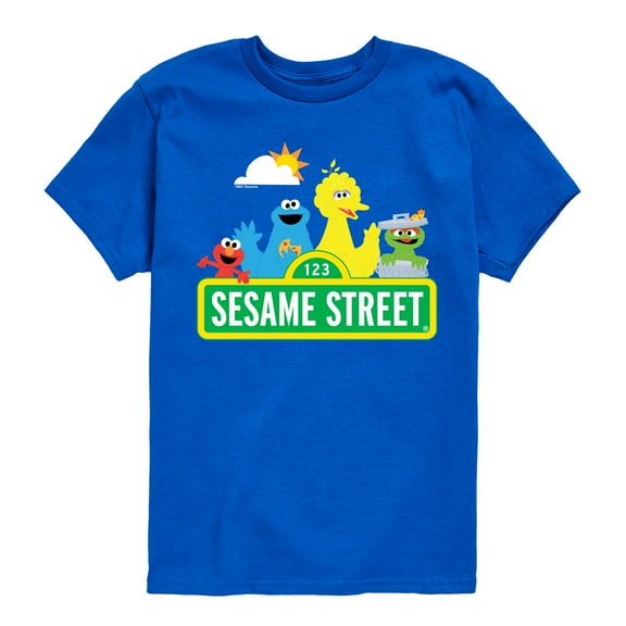 Sesame Street - Big Bird, Cookie Monster, Elmo, Oscar - Toddler and Youth Short Sleeve Graphic T-Shirt