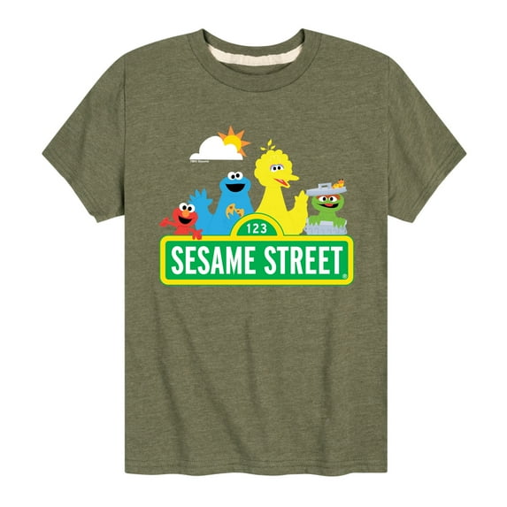 Sesame Street - Big Bird, Cookie Monster, Elmo, Oscar - Toddler and Youth Short Sleeve Graphic T-Shirt