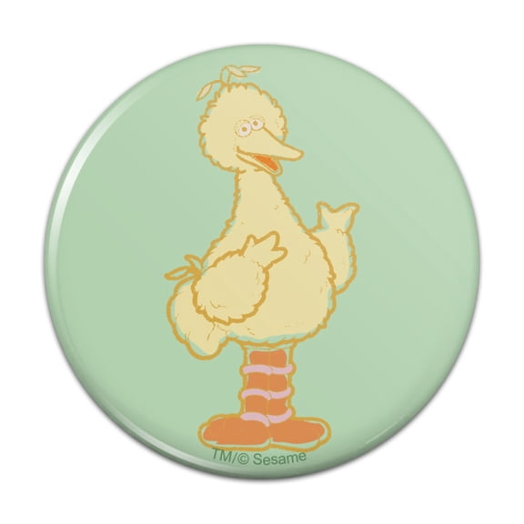 Sesame Street Big Bird Distressed Pinback Button Pin