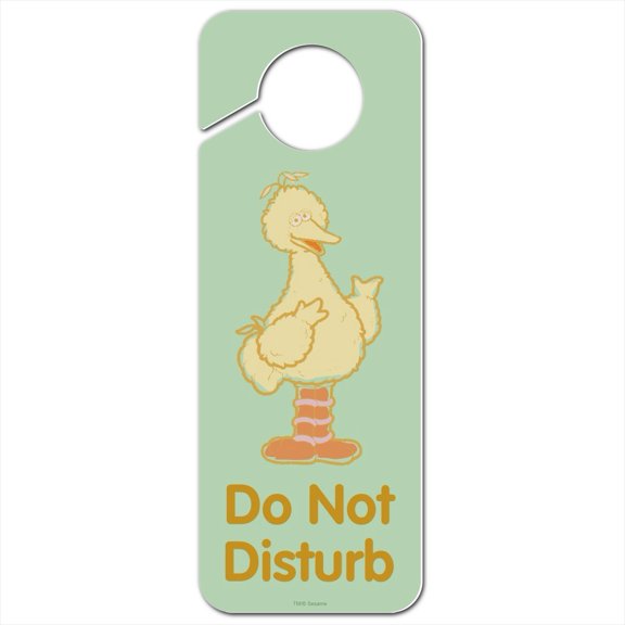 Sesame Street Big Bird Distressed Plastic Door Knob Hanger Sign