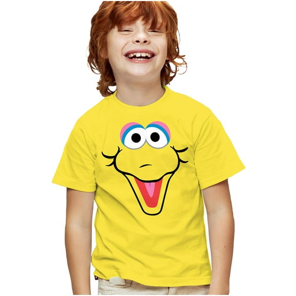 Sesame Street Big Bird Eyes Kids T Shirt for Youth Boys and Girls, Yellow, X-Large