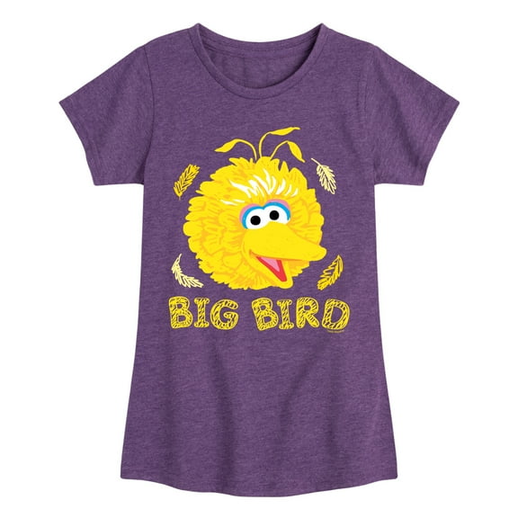Sesame Street - Big Bird Face - Girls Fitted Short Sleeve Graphic T-Shirt
