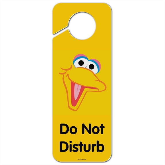 Sesame Street Big Bird Face Plastic Door Knob Hanger Sign