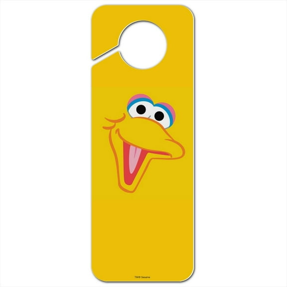 Sesame Street Big Bird Face Plastic Door Knob Hanger Sign