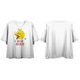 thumbnail image 1 of Sesame Street Big Bird Head Juniors White Crop T-shirt-2XL, 1 of 2