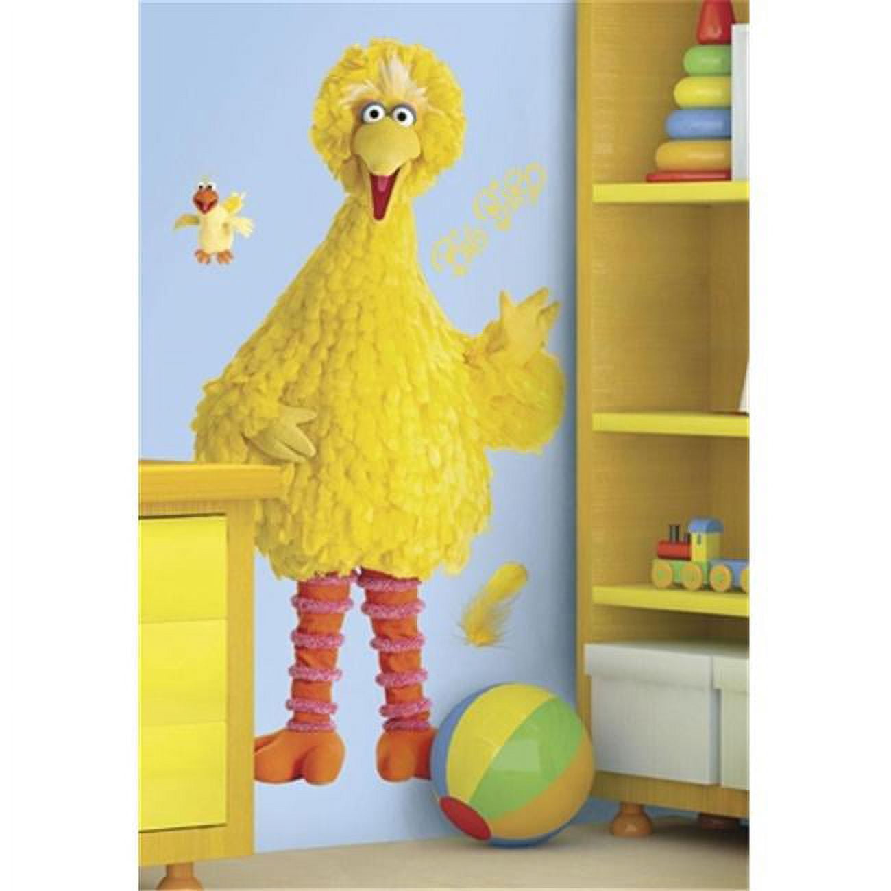 Sesame Street Big Bird Peel & Stick Giant Wall Decal - Walmart.com