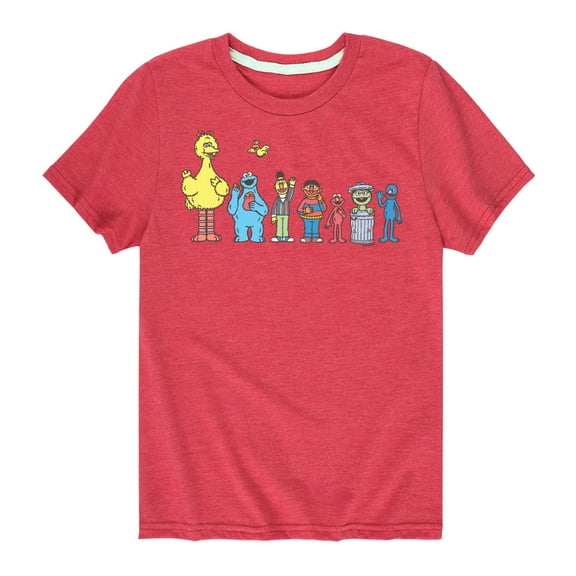 Sesame Street - Big Bird and Friends Group - Toddler and Youth Short Sleeve Graphic T-Shirt