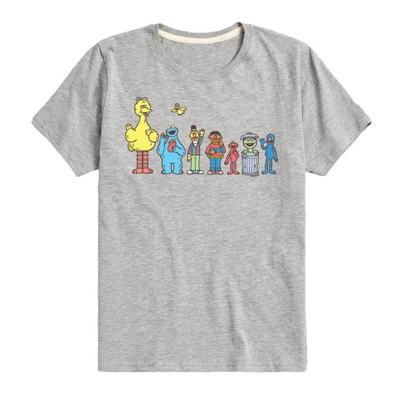 Sesame Street - Big Bird and Friends Group - Toddler and Youth Short Sleeve Graphic T-Shirt