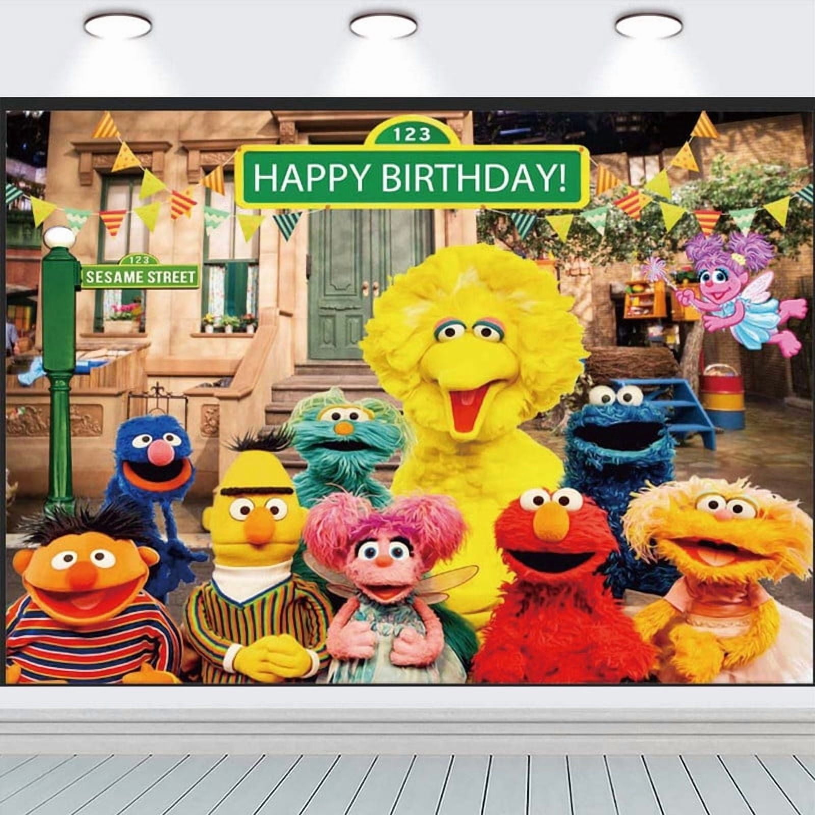 Sesame Street Birthday Banner Backdrop Background Taspestry Wall Decor Party Supplies Taspestry Post