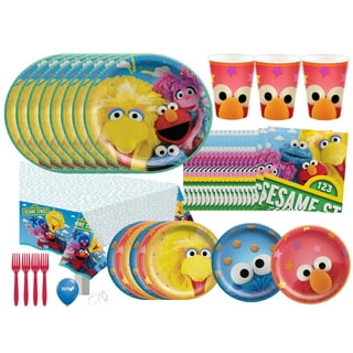 Sesame Street Cookie Monster 1st Birthday Party Supplies Set and Balloon Decorations 10pc