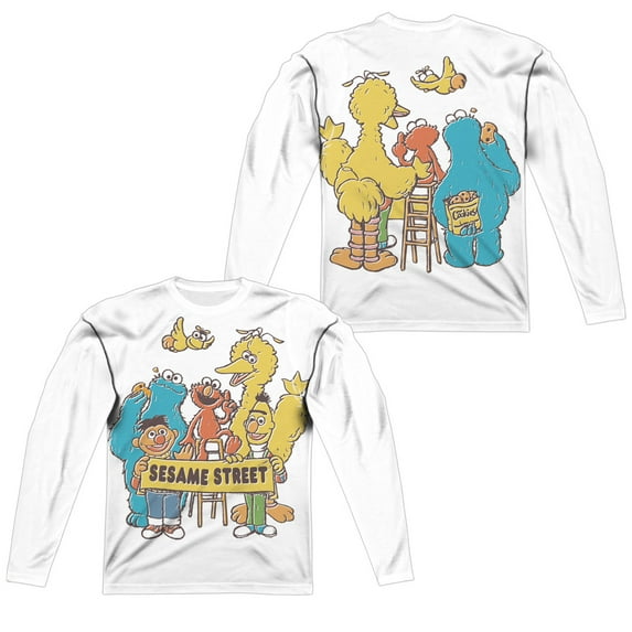 Sesame Street - Block Party (Front/Back Print) - Regular Fit Long Sleeve Shirt - Medium