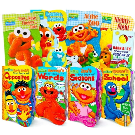 Sesame Street Board Books Ultimate Bundle Set for Kids Toddlers, 8 Pack