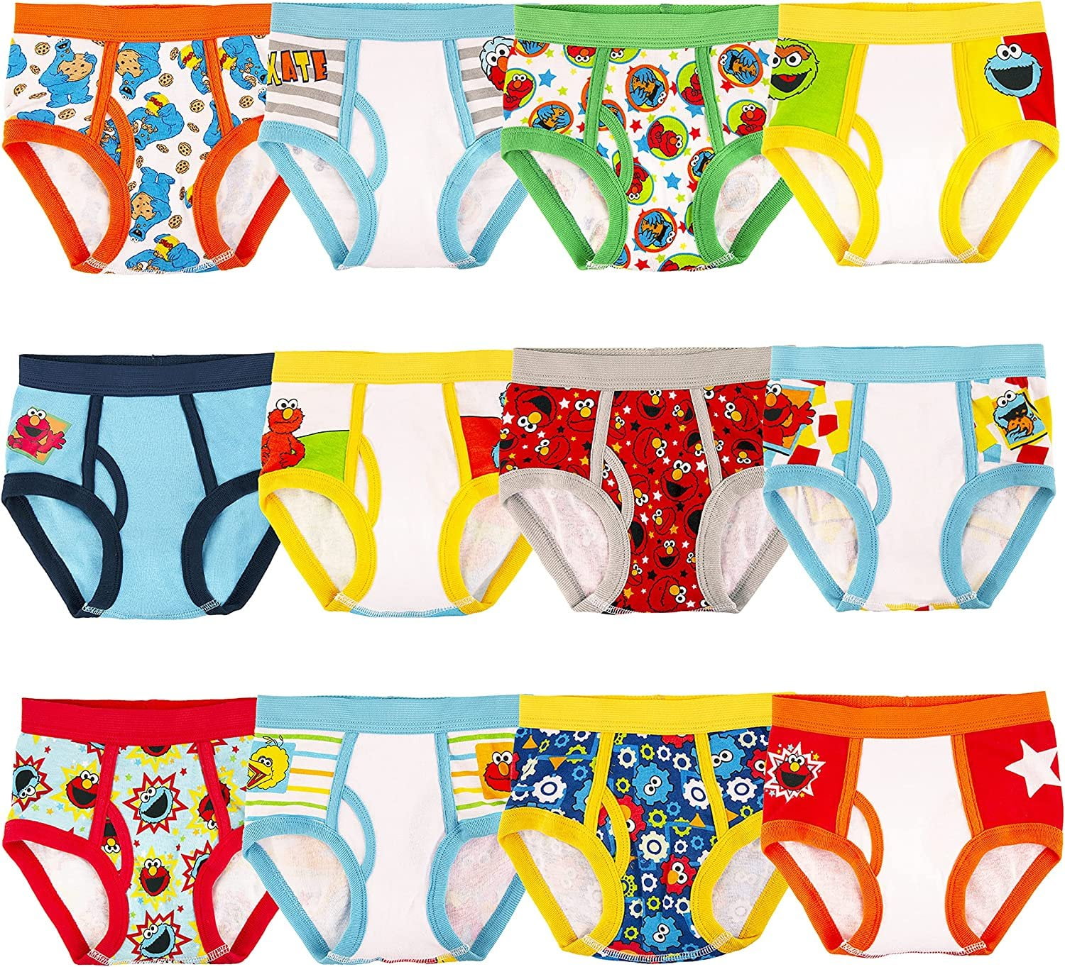  Sesame Street Boys' 12PK Briefs in Advent Box, Elmo, Big Bird &  Cookie Monster Make Potty Training Fun with Stickers & Chart, 12-Pack, 18M:  Clothing, Shoes & Jewelry