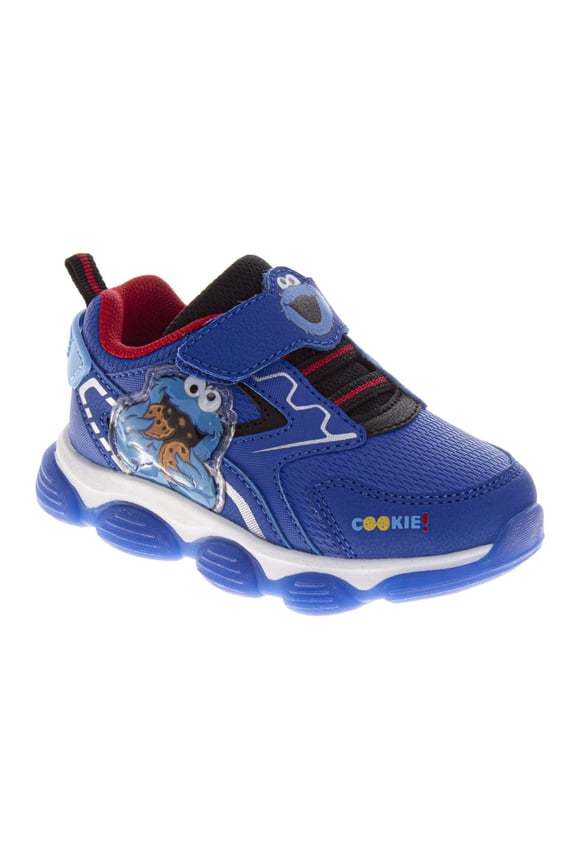 Boys Cookie Monster Light Up Sneakers. (Toddler Little Kids), Blue, Size: 7