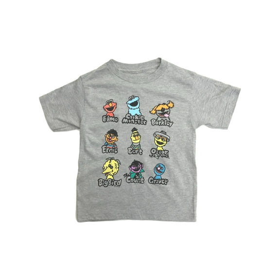 Sesame Street Boys Gray Short Sleeve Elmo Cookie Monster T-Shirt Tee 5