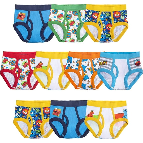 Sesame Street Boys' Underwear Multipacks, Sesame 10pk, 18