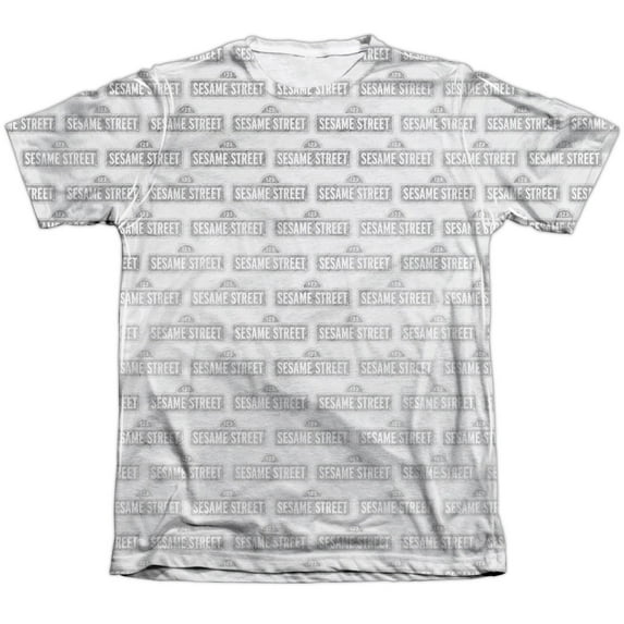 Sesame Street - Bw Pattern - Short Sleeve Shirt - Large