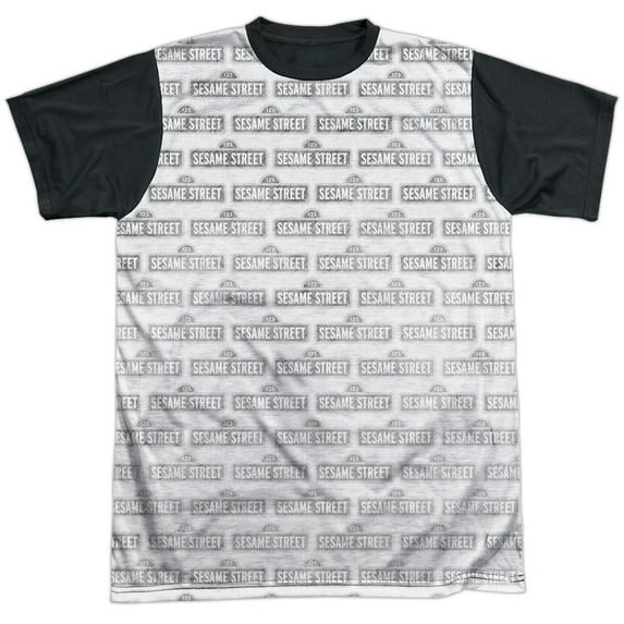 Sesame Street Bw Pattern Unisex Adult Halloween Costume Sublimated T Shirt