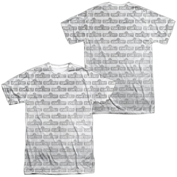Sesame Street Bw Pattern Unisex Adult Sublimated Costume T Shirt (Front/Back), 3X-Large Multicolor