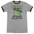 thumbnail image 1 of Sesame Street Canned Grouch Adult Ringer T-Shirt Heather Black, 1 of 1