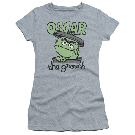 Sesame Street - Canned Grouch - Juniors Teen Girls Cap Sleeve Shirt - Large