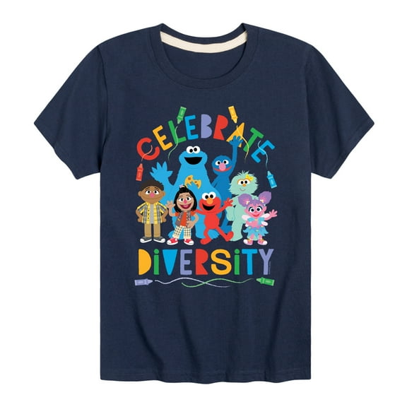 Sesame Street - Celebrate Diversity Crayons - Toddler and Youth Short Sleeve Graphic T-Shirt