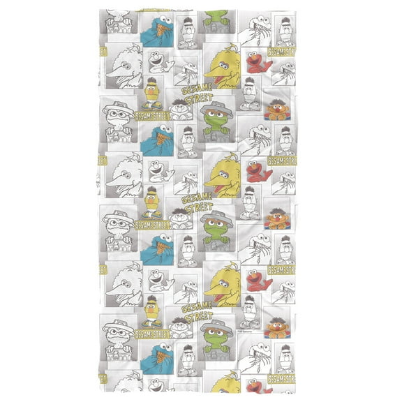 Sesame Street Character Comic Panels Officially Licensed Beach Towel 30' X 60'