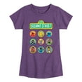thumbnail image 1 of Sesame Street - Character Grid - Girls Fitted Short Sleeve Graphic T-Shirt, 1 of 4
