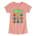 thumbnail image 1 of Sesame Street - Character Grid - Girls Fitted Short Sleeve Graphic T-Shirt, 1 of 4