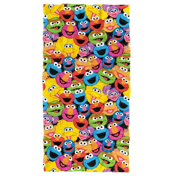 Sesame Street Character Head Collage Officially Licensed Beach Towel 30' X 60'