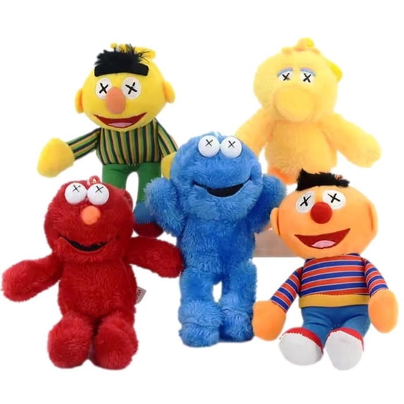 Sesame Street Characters 6 Inches Tall each Set of 5 Plush Toy Set