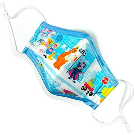 Sesame Street Characters Blue ADULT Face Mask w/ Ribbon Tape - Maskara by BengC