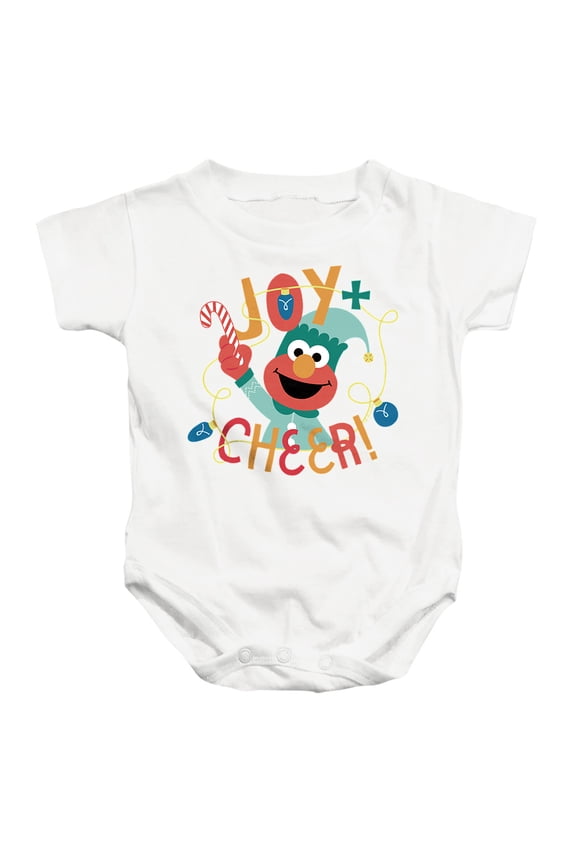 Christmas Joy And Cheer With Elmo Unisex Infant Snap Suit for Baby, White, Medium