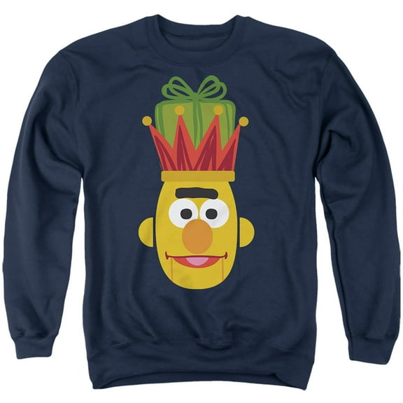 Sesame Street Christmas Nutcracker Bert Unisex Adult Crewneck Sweatshirt (Small) Navy