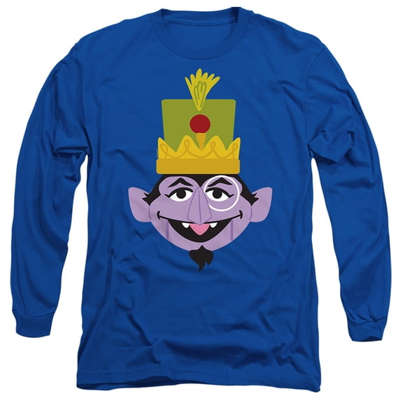 Sesame Street Christmas Nutcracker Count Unisex Adult Long-Sleeve T Shirt (2X-Large) Royal Blue