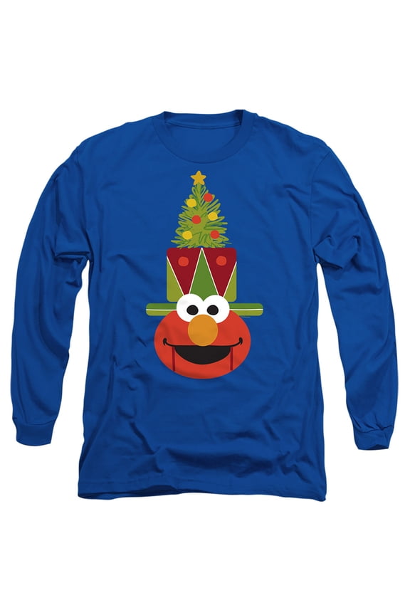 Christmas Nutcracker Elmo Unisex Adult Long-Sleeve T Shirt (Medium) Royal Blue